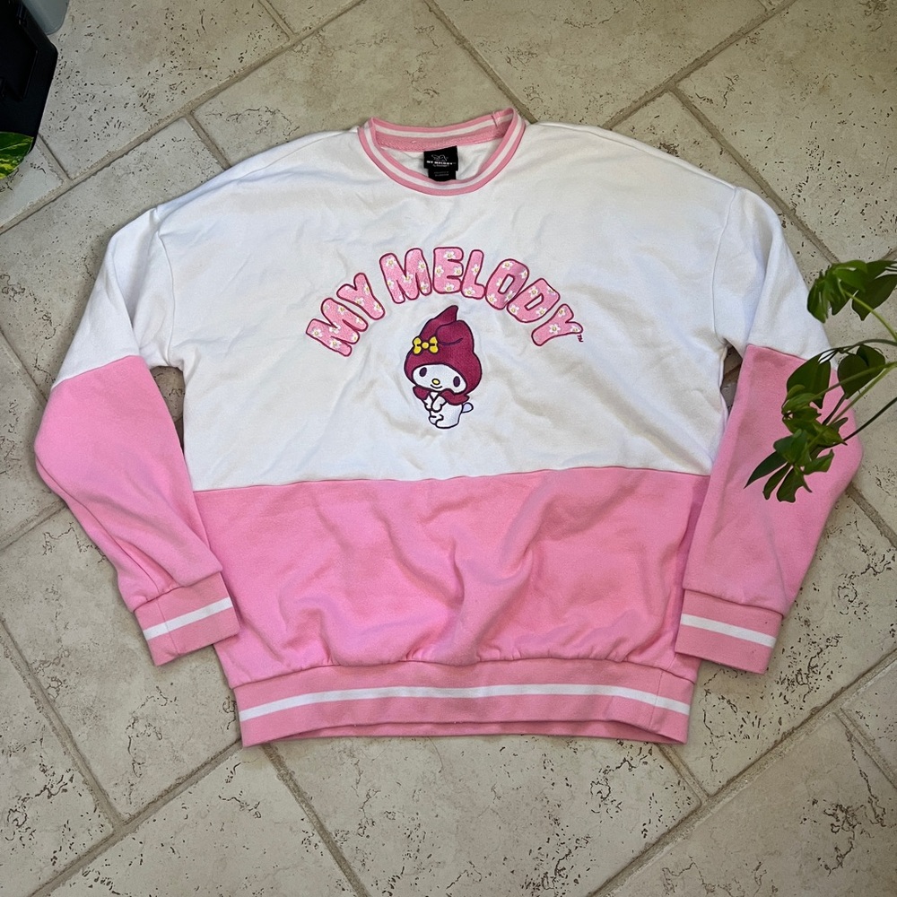 Sanrio Hello Kitty My Melody Embroidered Crewneck Sweatshirt